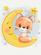 Картины по номерам Лисичка на місяці 30x40 Brushme KBS0108