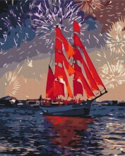 Картини за номерами Вітрильник під феєрверками 40x50 Brushme BS51798