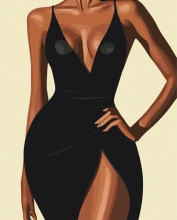 Картини за номерами Магія чорної сукні 40x50 Brushme BS54247