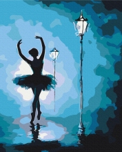 Картины по номерам Балерина в свете фонарей 48x60 Brushme BS25686L