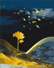 Картины по номерам Природа ночи с золотой краской 40x50 Brushme BS53040