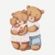 Картина по номерам Счастливая семья медвежат 30 х 30 см ©tanya_bonya Идейка KHO2347